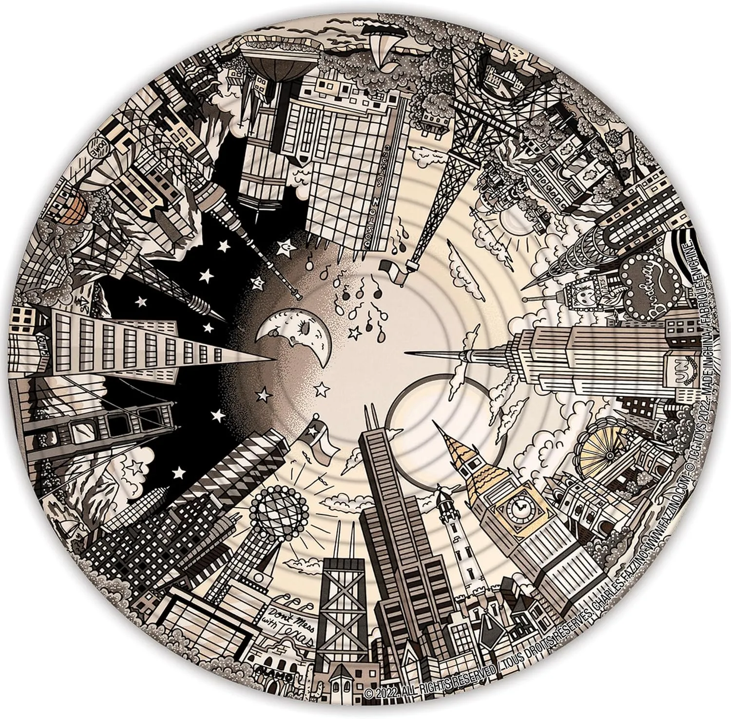 Spin Flip Puzzle - Charles Fazzino - Spin it, Flip it, Solve it! for Those who Love Brain teasers! Adult Fidget Toy. Great Gift for Mom, Dad, Teens, Men and Women
