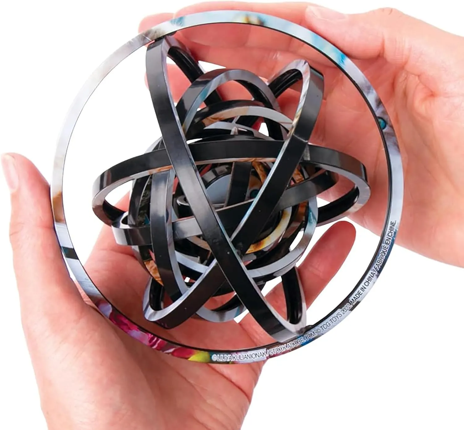 Spin Flip Puzzle: Ice Cream & Pizza, 14 Rings, 3D Puzzle, Challenging, Fun, Interactive Brain Teaser for Kids and Adults, Fidget Toy for Decrompression, Easily Portable