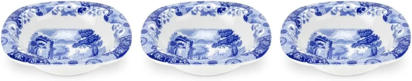 Spode Blue Italian Collection Dip Dishes | Set of 3 Mini Dipping Bowls for Serving Sauces and Side Dishes | Made of Fine Porcelain | Dishwasher and Microwave Safe | Blue/White