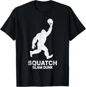 Squatch Slam Dunk Bigfoot Basketball Funny Cryptid T-Shirt