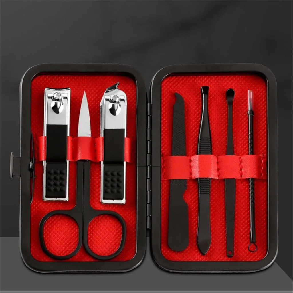 Stainless Steel Black Nail Clipper Set Nail Clippers Business 7 Piece Nail Clippers Manicure Tools