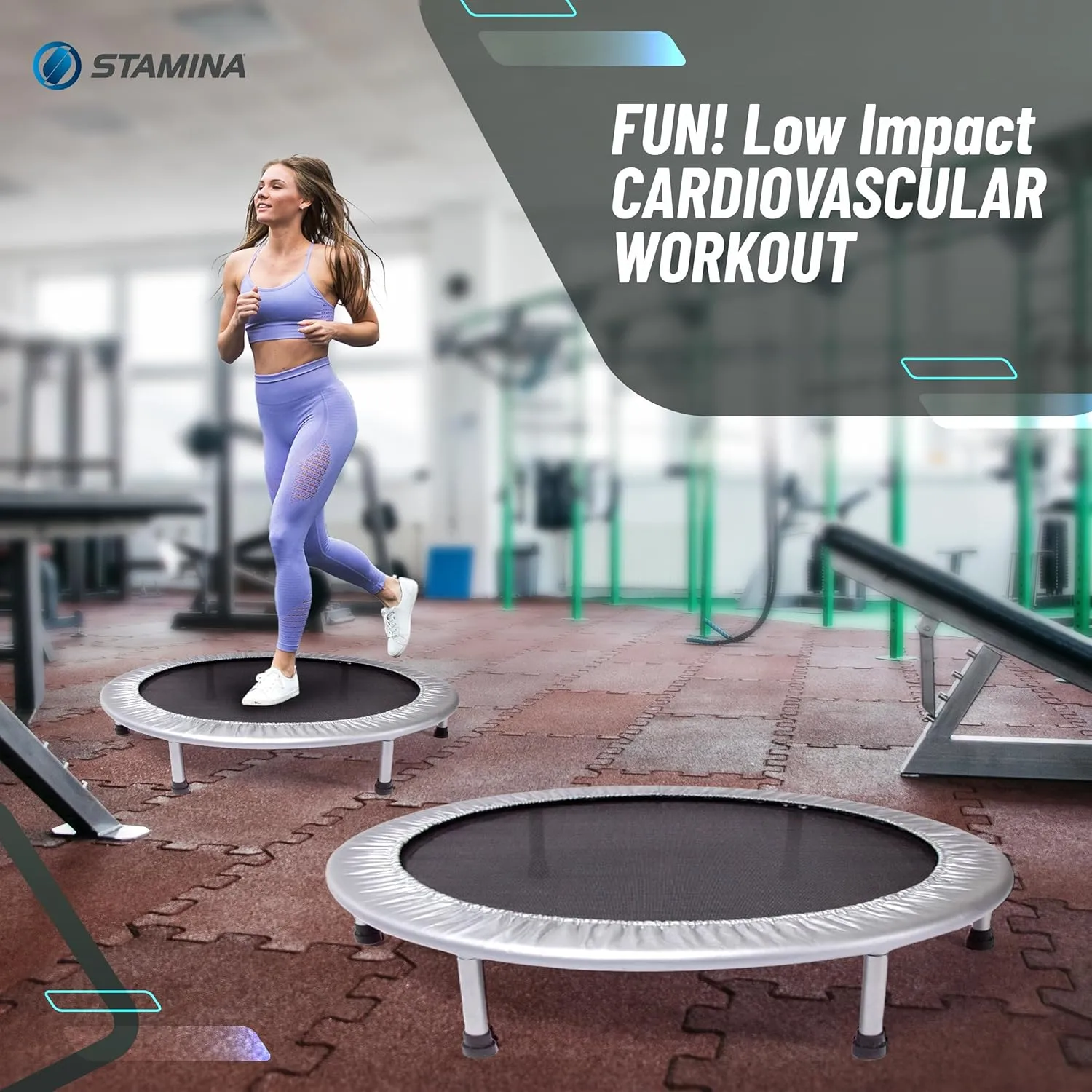 Stamina Mini Fitness Trampoline w/Smart Workout App