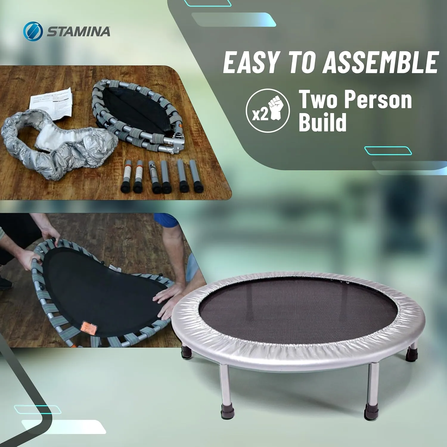 Stamina Mini Fitness Trampoline w/Smart Workout App
