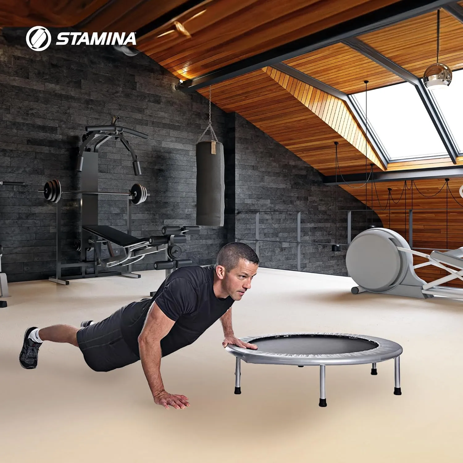 Stamina Mini Fitness Trampoline w/Smart Workout App