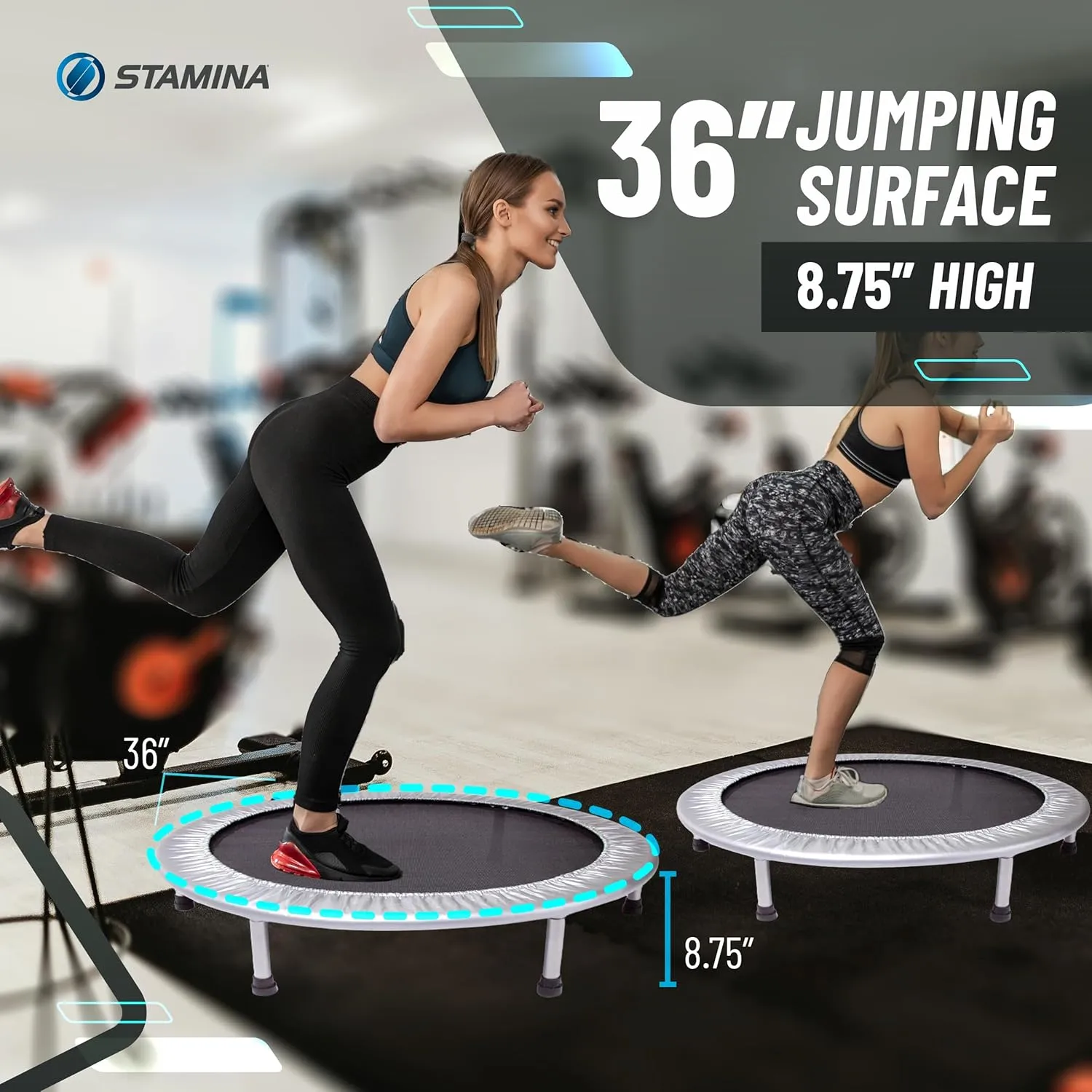 Stamina Mini Fitness Trampoline w/Smart Workout App