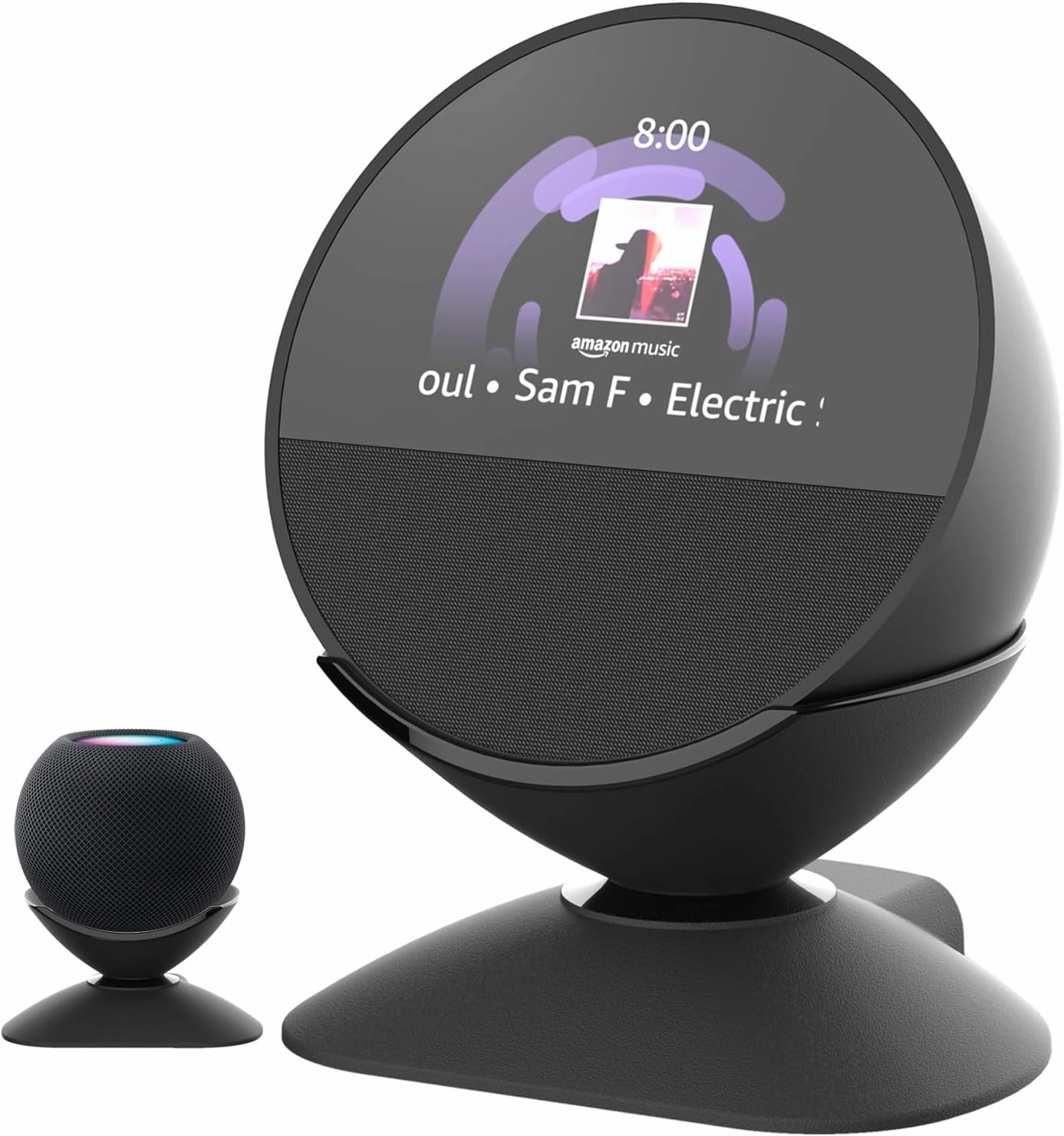 Stand for Echo Spot (2024 Release) and Homepod Mini - Adjustable Stand Holder with 280 Degree Rotating Base and Anti-Slip Silicone Pad