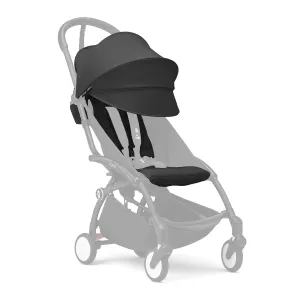 Stokke YOYO 6  Color Pack, Black - Textiles Only: Seat Pad, Extendable Canopy & Zipped Back Pocket - Requires YOYO3 Frame (Sold Separately)