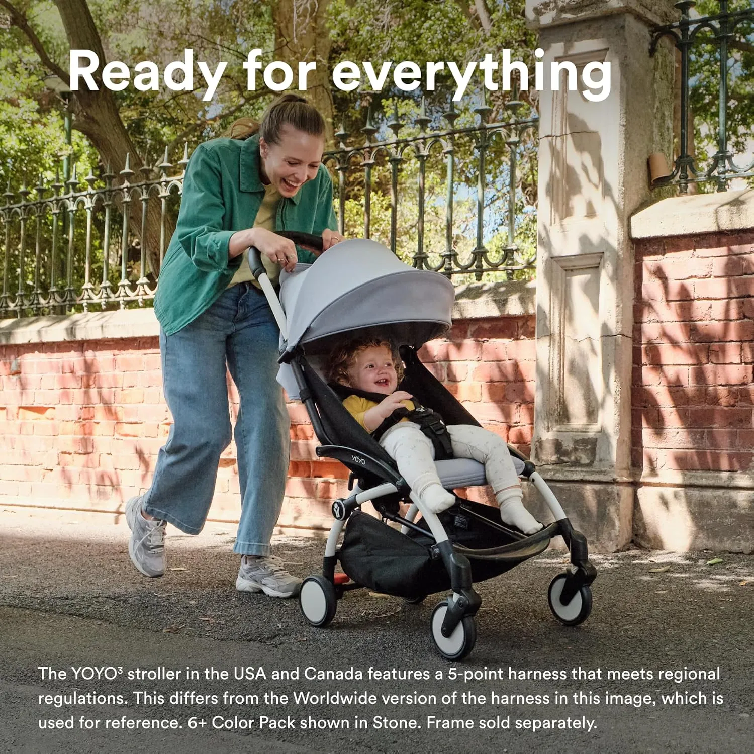 Stokke YOYO 6  Color Pack, Black - Textiles Only: Seat Pad, Extendable Canopy & Zipped Back Pocket - Requires YOYO3 Frame (Sold Separately)
