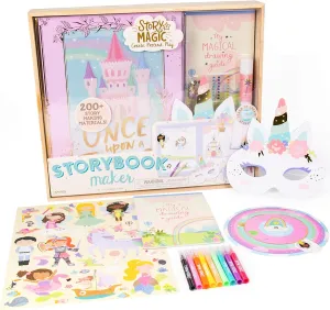 Story Magic Storybook Maker by Horizon Group USA, Create Your Own Stories, Hardcover Storybook, Includes Stickers, Markers, Punch Outs, Unicorn Mask, 200  Storytelling Materials, Perfect for Ages 4 
