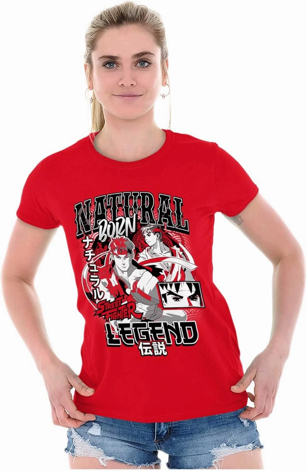 Street Fighter Natural Born Legend Womens Top Junior Graphic Tee