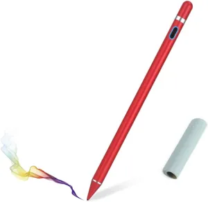 Stylus Pen Pencil 1st Generation Gen Replacement for Apple iPad Pro 1st iPad 1st 2nd 3rd 4th 5th iPad Mini 1 2 3 4 iPad Air 1st 2nd iOS Android Capacitive Tablet Touch Screen Free Holder (Red)