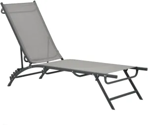Sun Loungers 2 pcs Textilene and SteelLuxury Sun Loungers with Adjustable Backrest and Cushioned Seat