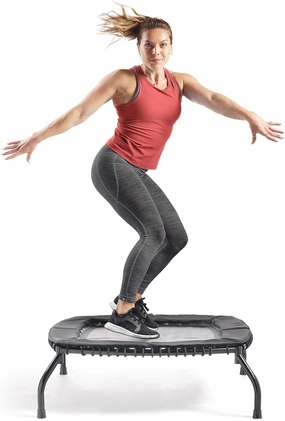 Sunny Health & Fitness Springless Mini Fitness Trampoline – Premium Adjustable Bungee-Style Indoor/Outdoor Exercise Rebounder for Quieter and Safer Workouts