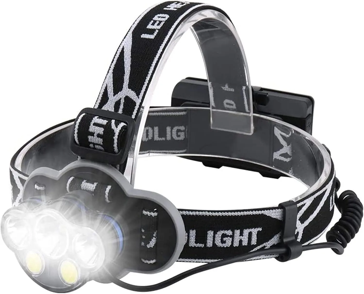 Super Bright 18000 Lumens 8 Lighting Modes Headlamp LED Rechargeable, LED Head Torch, Hands-Free Flashlight for Camping, Fishing, Cycling, Hiking, Waterproof IPX5