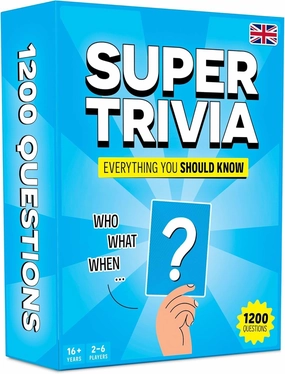 Super Trivia Games for Adults with 1200 Questions - Fun Board Game with Trivia Cards - Trivia Game for Family with Teens and Adults - Fun Party Games for Teenage Boy Gifts