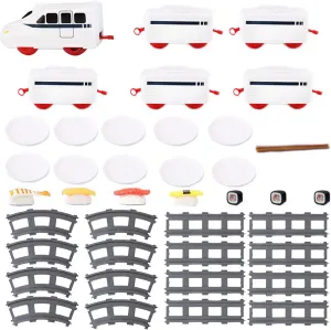 Sushi Train Rotating Food Train for Table Household Dinner Train with Rail Conveyor Belt, Serving Tray Battery Powered Train Table for Party, Display Table, Swing Plate Trend