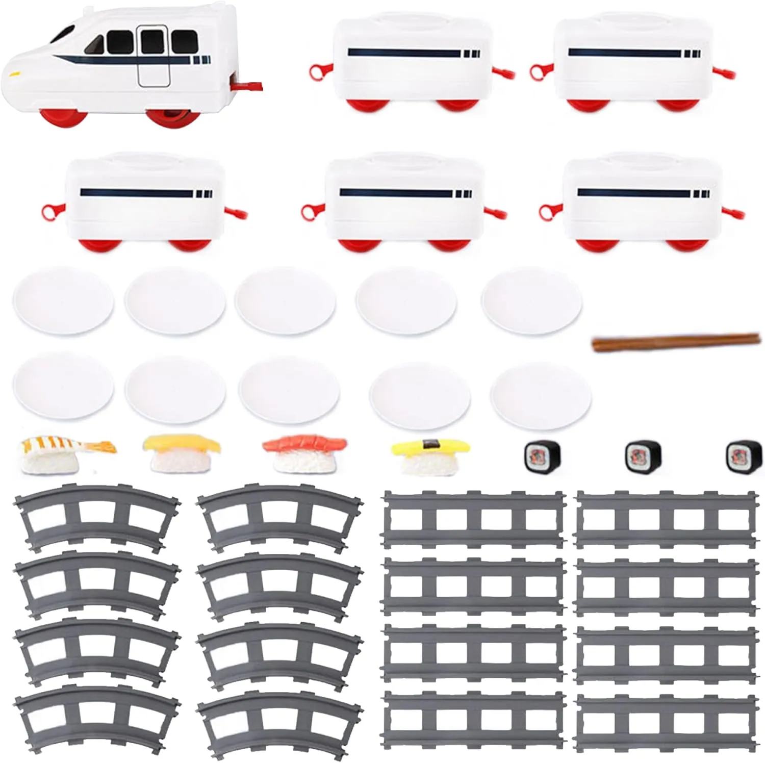 Sushi Train Rotating Food Train for Table Household Dinner Train with Rail Conveyor Belt, Serving Tray Battery Powered Train Table for Party, Display Table, Swing Plate Trend