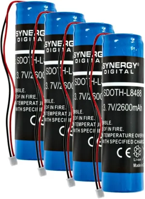 Synergy Digital Equipment Batteries, Compatible with Eschenbach 1650-1B Equipment Batteries (Li-ion, 3.7V, 2600mAh), Set of 4