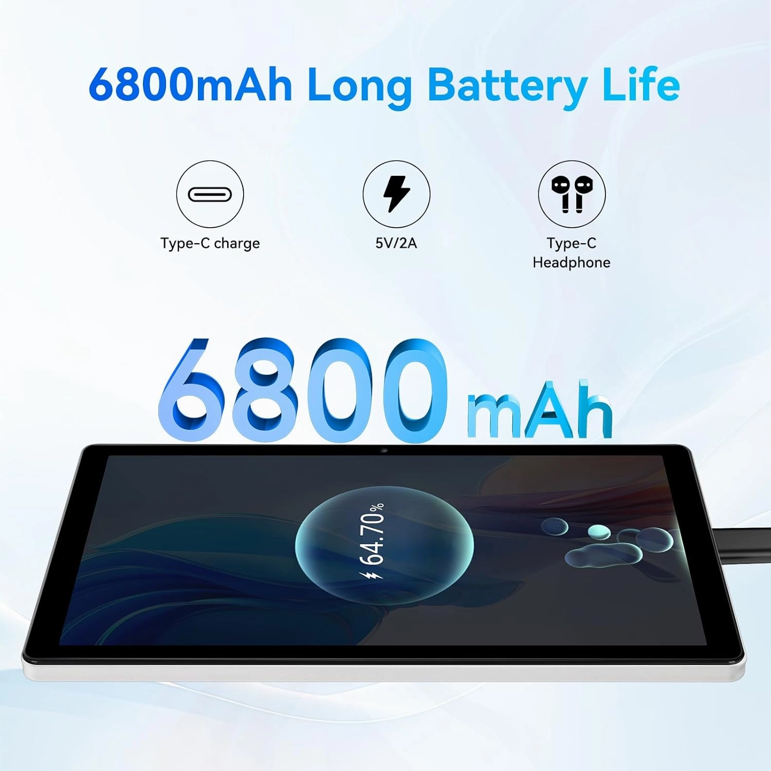 Tablet, Android Tablet, 16GB RAM 128GB ROM 1TB Expansion, 8-Core Processor, Android 14, 11 inch 1280x800 FHD Touch Screen, Widevine L1, Dynamic Halo, Dual Camera, WiFi6,BT5.3, 6800mAh Battery