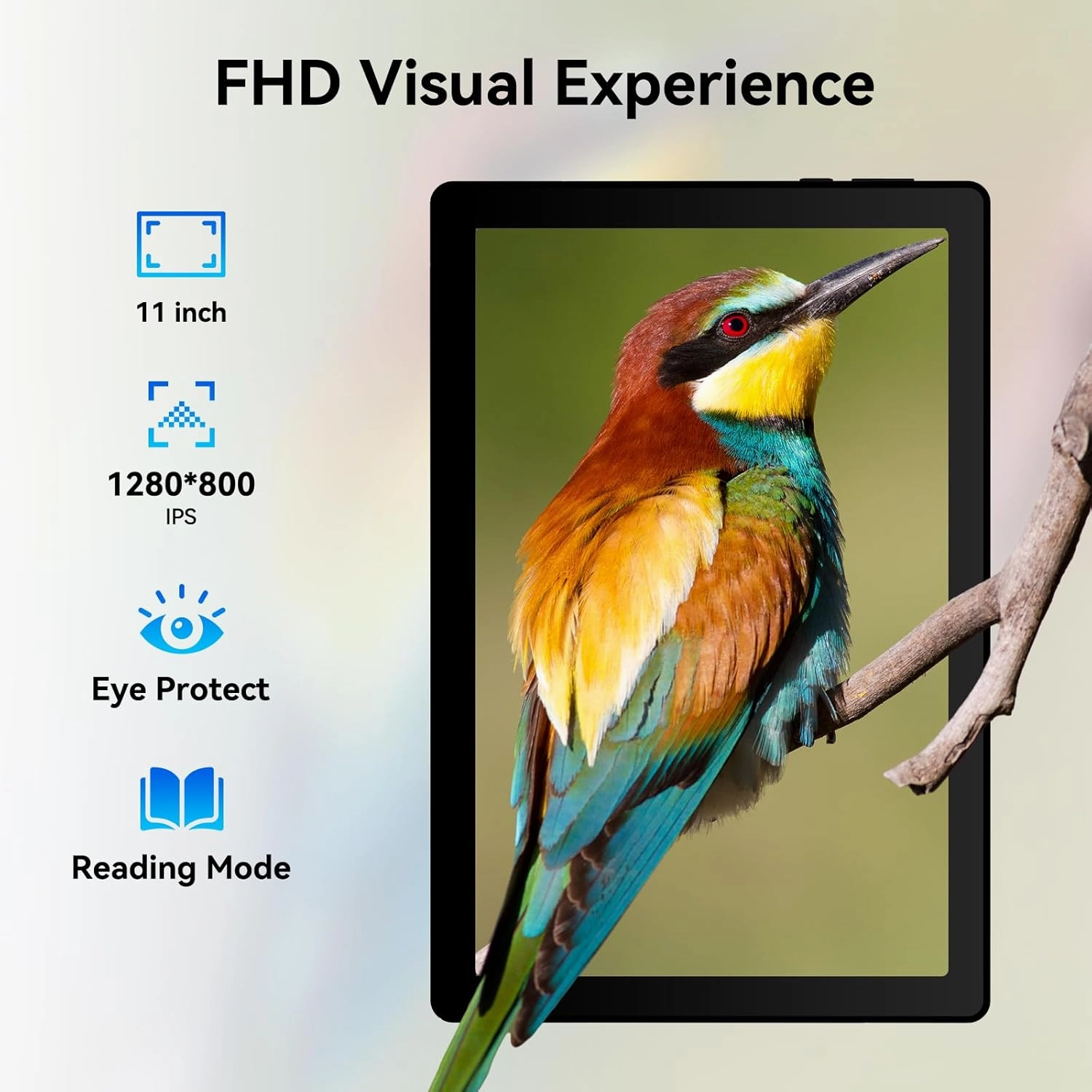 Tablet, Android Tablet, 16GB RAM 128GB ROM 1TB Expansion, 8-Core Processor, Android 14, 11 inch 1280x800 FHD Touch Screen, Widevine L1, Dynamic Halo, Dual Camera, WiFi6,BT5.3, 6800mAh Battery