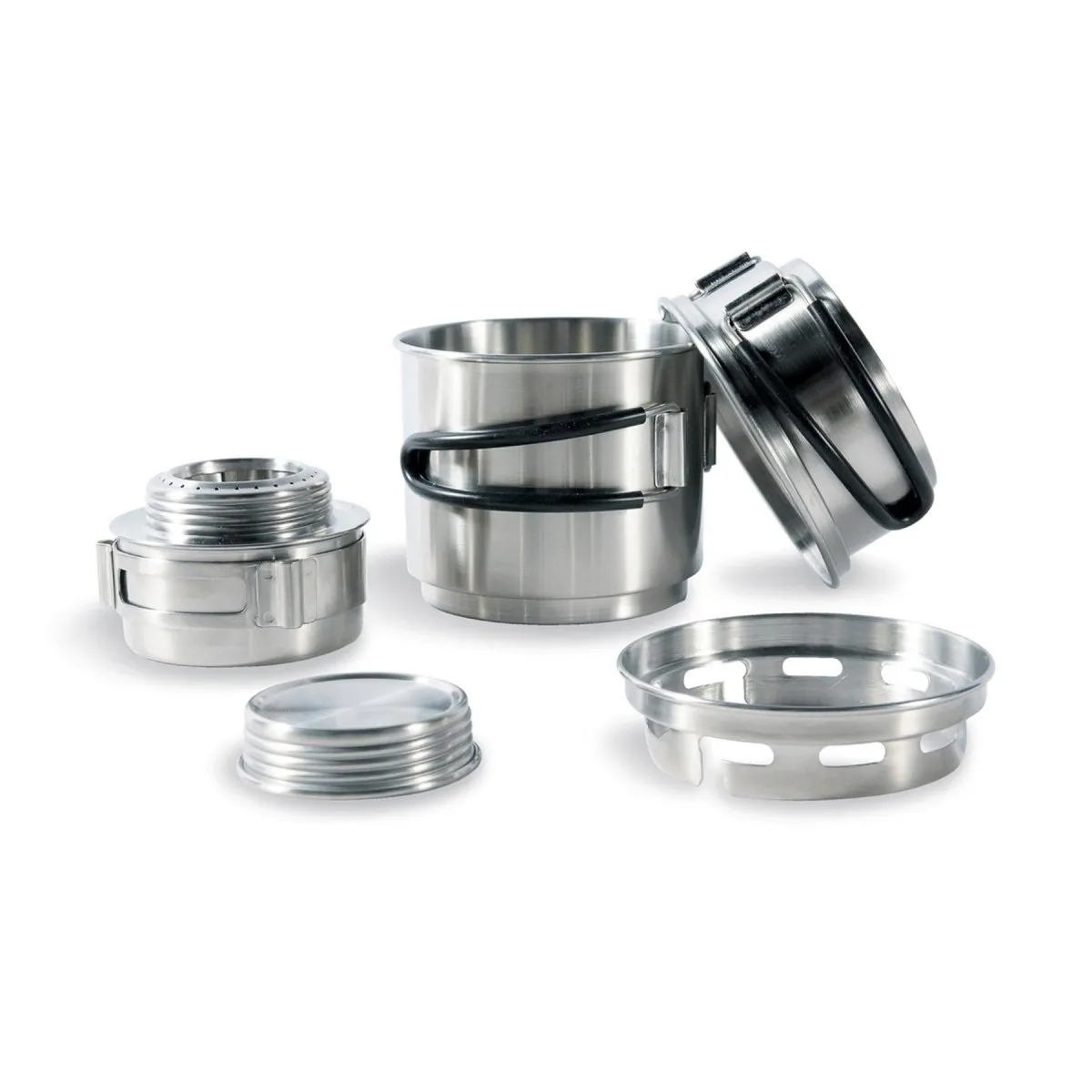 Tatonka Alcohol burner stove set outdoor cooking kit stainless steel pot stand