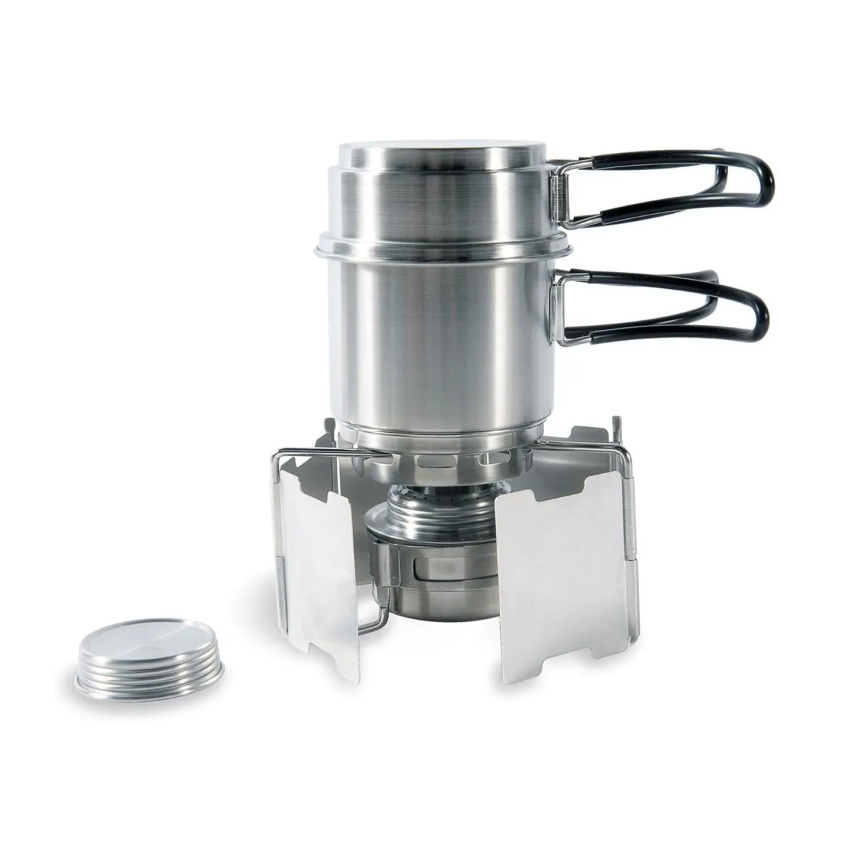 Tatonka Alcohol burner stove set outdoor cooking kit stainless steel pot stand