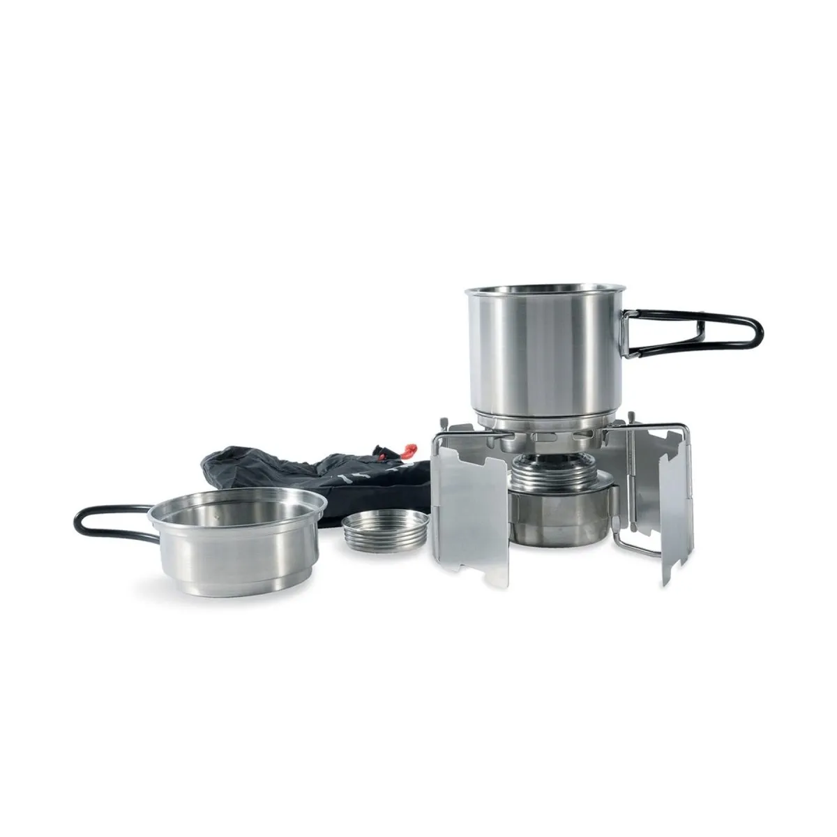 Tatonka Alcohol burner stove set outdoor cooking kit stainless steel pot stand