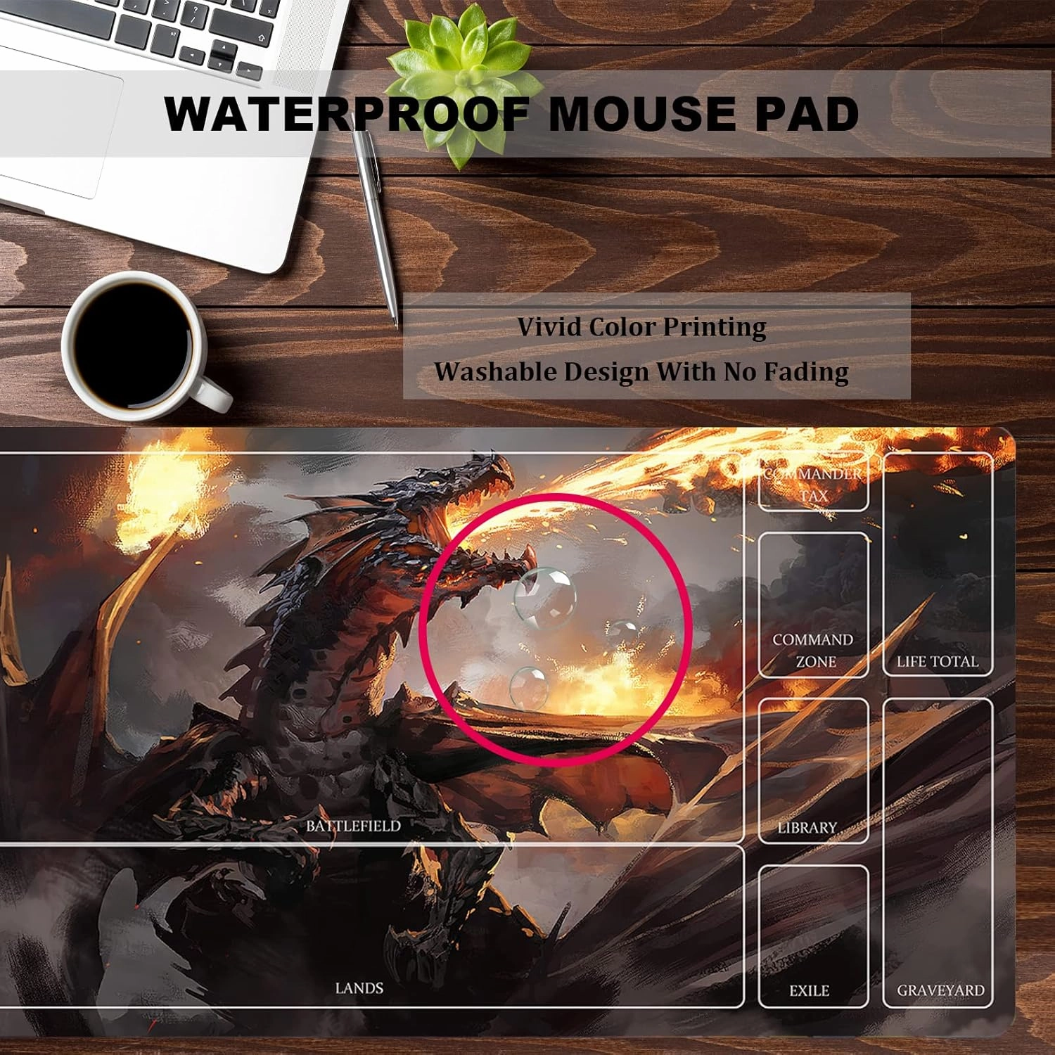 TCG playmat Table Mats Size 70X40 cm Mousepad Compatible for MTG RPG CCG Trading Card Game Play mats Original Play Mat Art Designs & Accessories (17)
