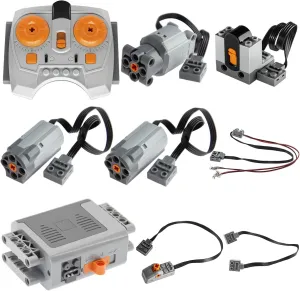 Technic 9pcs Motor Set with Adjustable-Speed Remote, Compatible with Technic Parts, 8 Years - 14 Years, 9 Pieces