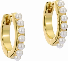 Ted Baker London Persia Pearl Huggie Earrings for Women (Gold/Pearl)