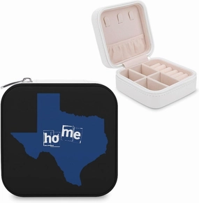 Texas Home Map Small Jewelry Box Necklace Ring Storage Organizer Travel Jewelry Case for Women Gift