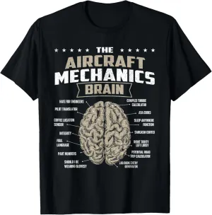 The Aircraft Mechanics Brain - Airplane Maintenance Aviation T-Shirt