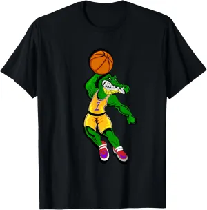 The Legend Basketball Alligator Slam Dunk Playing Basketball T-Shirt