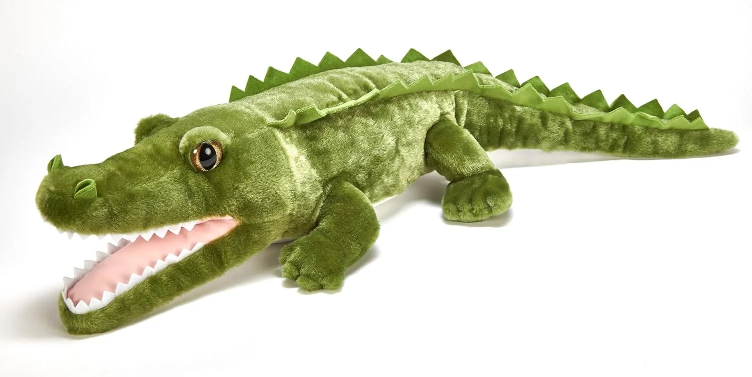 The Petting Zoo Green Alligator Stuffed Animal Plushie, Gifts for Kids, Wild Onez Zoo Animals, Alligator Plush Toy 34 Inches