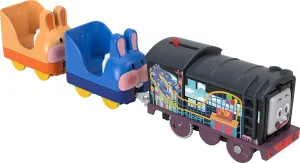 Thomas & Friends Toy Train, Carnival Diesel Motorized Engine with 2 Roller Coaster Cars for Preschool Railway Play Ages 3  Years