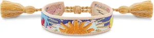 Thomas Sabo Women Woven Bracelet with Ornaments in Orange, Dark Blue, Green & red Polyester ACC0047-302-7, 24.00 cm, Polyester