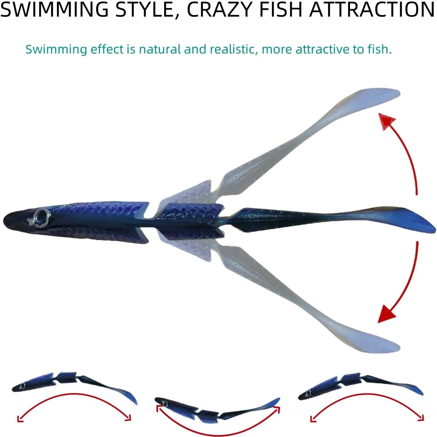 Three-Section Bionic Fishing Lure, Full-Water Series, BKK Treble Hooks & Sinking Design – Ideal for Bass, Trout, Freshwater and Saltwater Fishing
