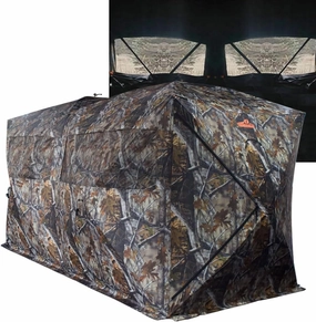 THUNDERBAY Bunkhouse Pop Up Portable 6 Person Side-by-Side Hunting Blind, Footprint: 140"x70" with 80" Height