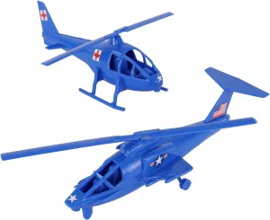 TimMee Air Support Helicopters - 2pc Blue Plastic Army Men Choppers US Made