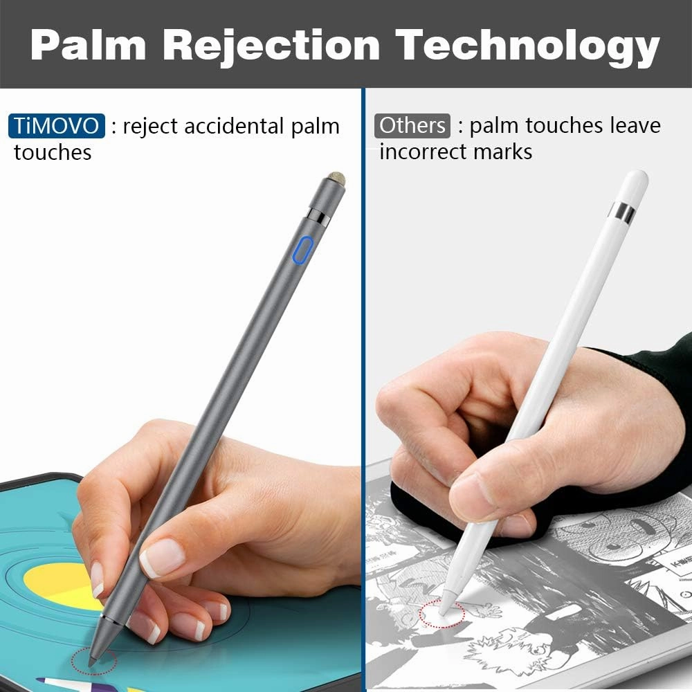 TiMOVO Stylus Pen for iPad, Apple Pencil for 2018-2023 iPad 10/9/8/7/6th Generation,iPad Pro,iPad Air 5/4/3,iPad Mini 6/5 Precise Writing Drawing Palm Rejection Apple Pencil 1st Gen for iPad,SpaceGray