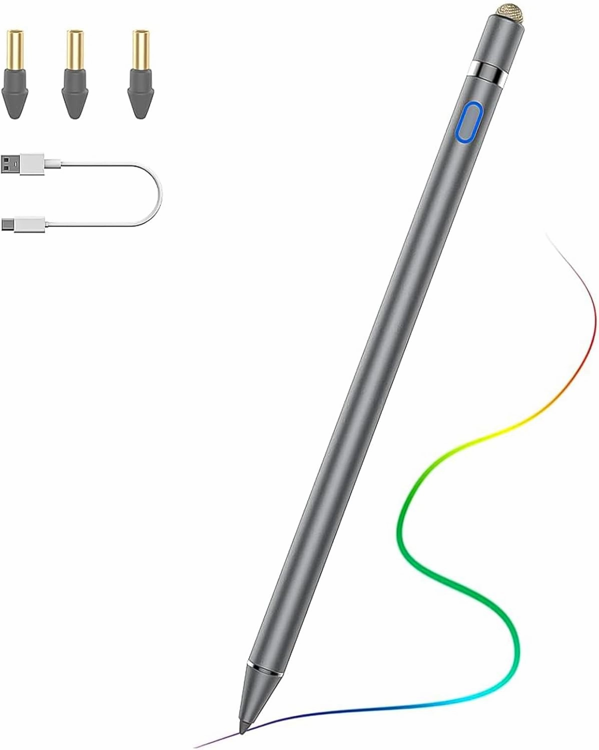 TiMOVO Stylus Pen for iPad, Apple Pencil for 2018-2023 iPad 10/9/8/7/6th Generation,iPad Pro,iPad Air 5/4/3,iPad Mini 6/5 Precise Writing Drawing Palm Rejection Apple Pencil 1st Gen for iPad,SpaceGray