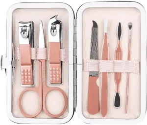 Toenail Clippers 7-Piece Set of Nail Clippers Set Nail Set Personal Care Set Decoration Foot Set Beauty Set for Male and Female Friends (Rose Gold) Nail Clipper Set