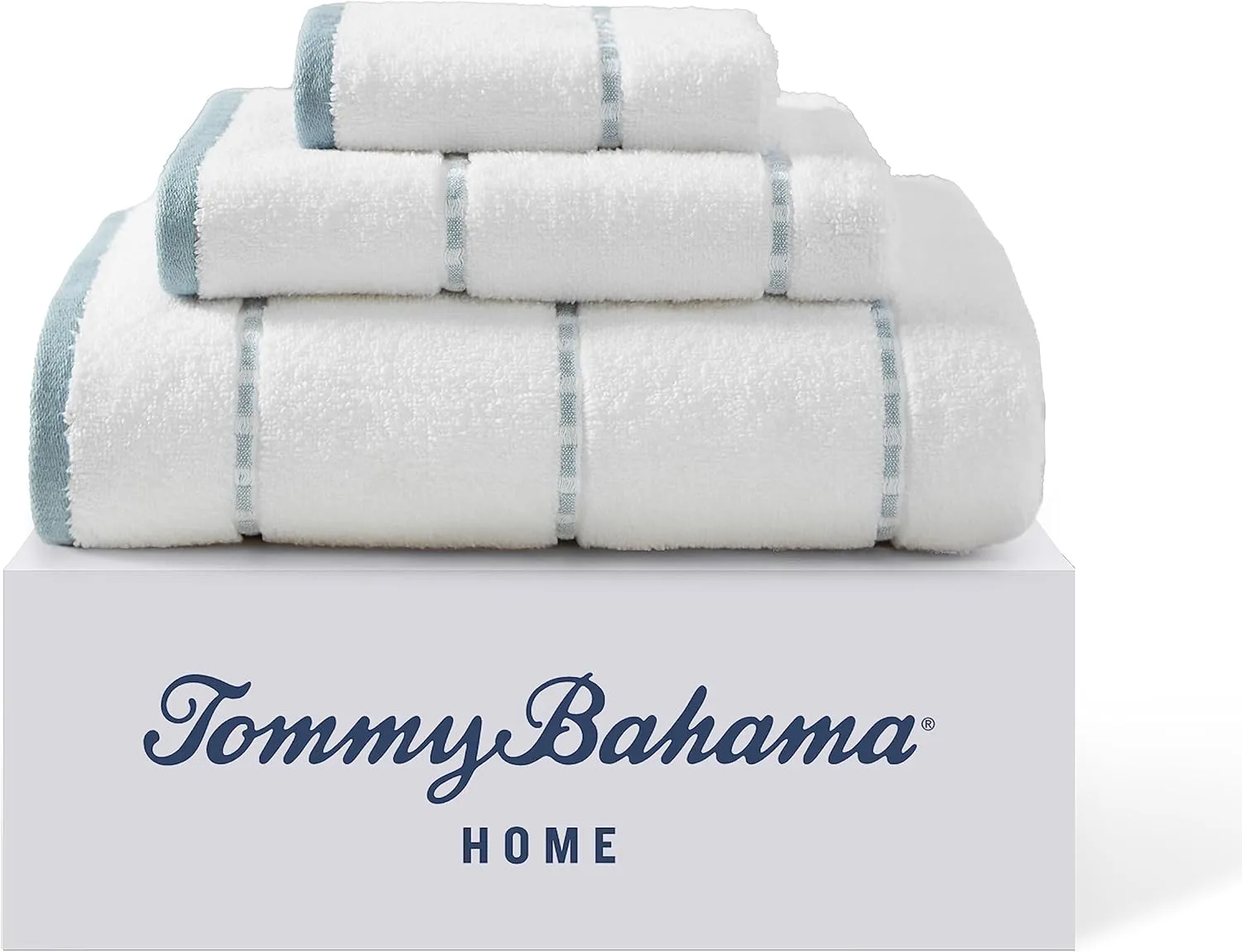 Tommy Bahama - Bath Towels, Soft & Highly Absorbent Bathroom Essentials, Oeko-Tex Certified (Ridley Solid Blue, 3-Piece)