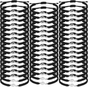Tondiamo Music Note Bracelets Musical Charm Black Braid Rope Bracelets for Party Favors Cheerleading Gifts Accessories