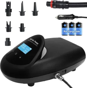TONSIM 20PSI Rechargeable SUP Pump, 15000mAh Battery, Cordless Electric Paddle Board Pump with Dual-Stage Auto-Off, Fast Inflation/Deflation, LCD Display, 12V DC Car Adapter, For SUP,Kayak, Boat, Tent