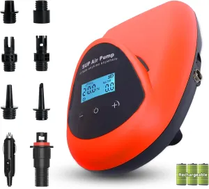 TONSIM 20PSI Rechargeable SUP Pump, 15000mAh Battery, Cordless Electric Paddle Board Pump with Dual-Stage Auto-Off, Fast Inflation/Deflation, LCD Display, 12V DC Car Adapter, For SUP,Kayak, Boat, Tent