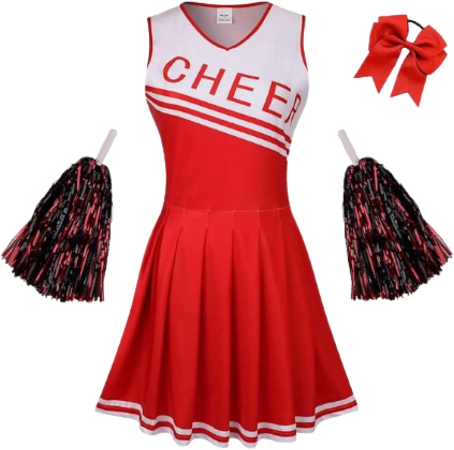 TOONRAIN Cheerleader Costume for Girls Halloween 3Pcs Set School Cheerleading Uniform 4-14Y