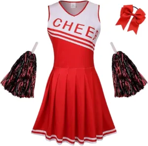 TOONRAIN Cheerleader Costume for Girls Halloween 3Pcs Set School Cheerleading Uniform 4-14Y