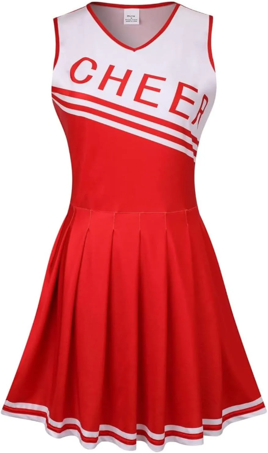 TOONRAIN Cheerleader Costume for Girls Halloween 3Pcs Set School Cheerleading Uniform 4-14Y