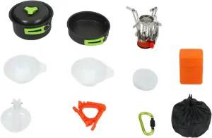 Topyond Camping Cookware Set,Backpacking Cooking Kit, Camping Cooking Set Food Grade High Strength Anti Scalding Portable Pot Pan Set for Outdoor Picnic